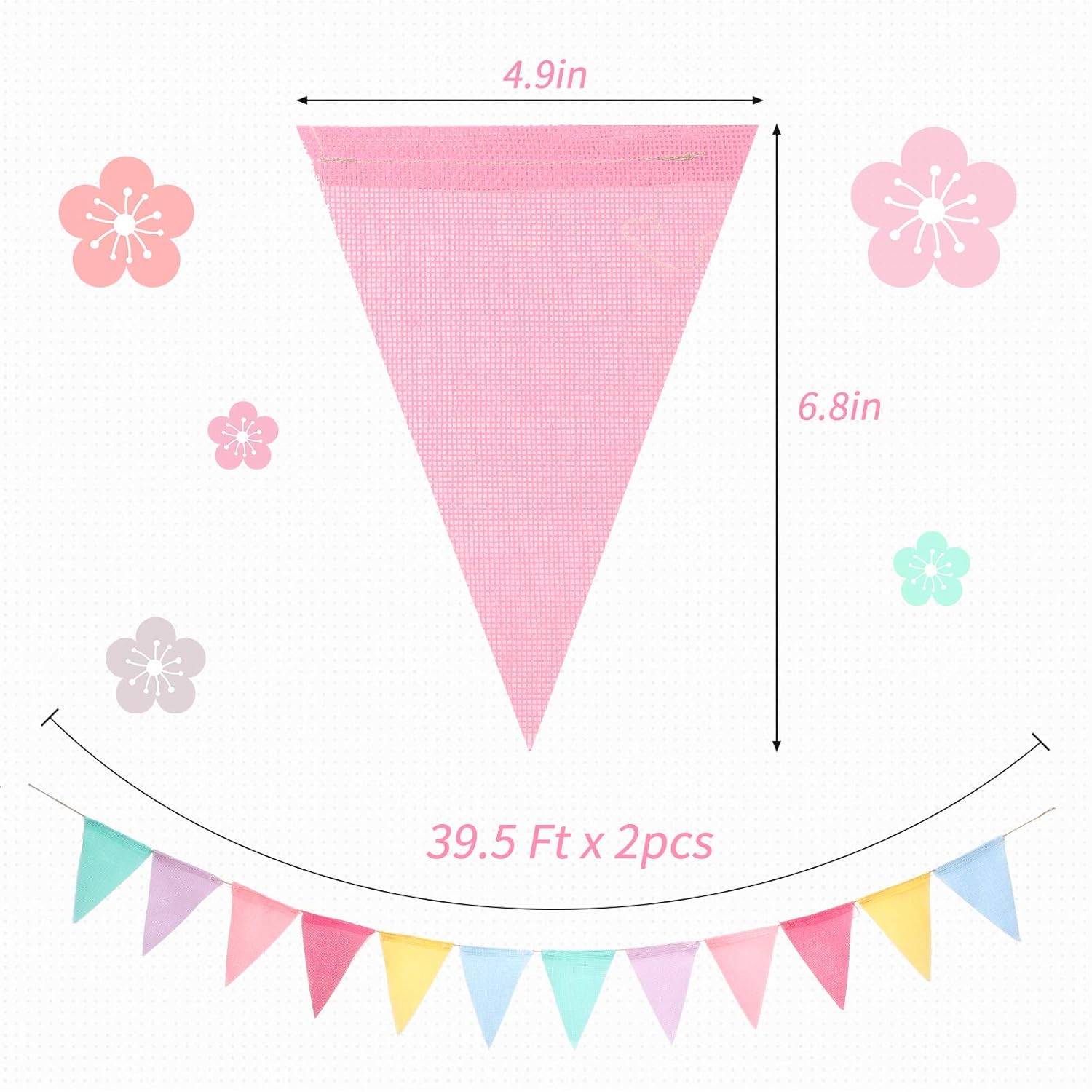 Will Make You Satisfied Multicolored Pennant Flags Banner Imitated Burlap Bunting Banner Pastel Fabric Triangle Flag Garland For Birthday Graduation Summer Bridal Party Decoration Hanging On Wall Celling Window 30 Pieces Save Will Make You Satisfied Multicolored Pennant Flags Banner Imitated Burlap Bunting Banner Pastel Fabric Triangle Flag Garland For Birthday Graduation Summer Bridal Party Decoration Hanging On Wall Celling Window 30 Pieces Save