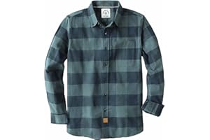 Dubinik® Flannel Shirt for Men 100% Cotton Mens Flannel Shirts Long Sleeve Plaid Soft Casual Button Down Shirt Men