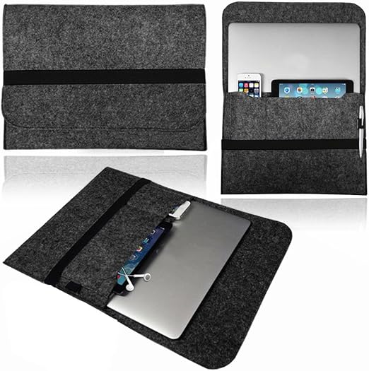 Love My Case Dark Grey 11.6" / 11" Felt Wool Laptop Sleeve Case/ Cover