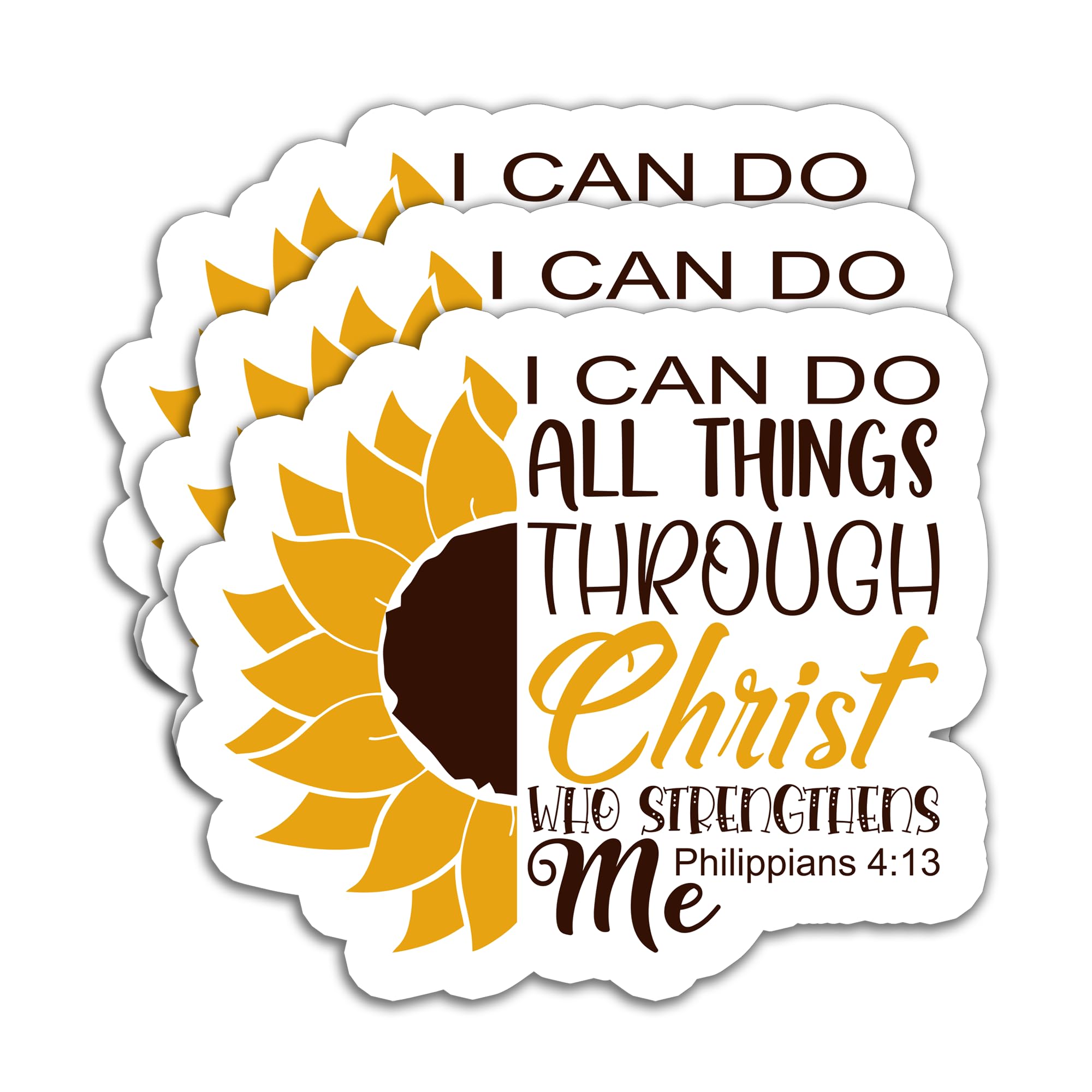 Photo 1 of (3PCS) I Can Do All Things Through Christ Philippians 4:13 Sticker Bible Verse Christian Inspirational Faith Stickers, Vinyl Decals for Water Bottles, Scrapbooks, Tumblers, Phones, Laptops, 3" x 2"