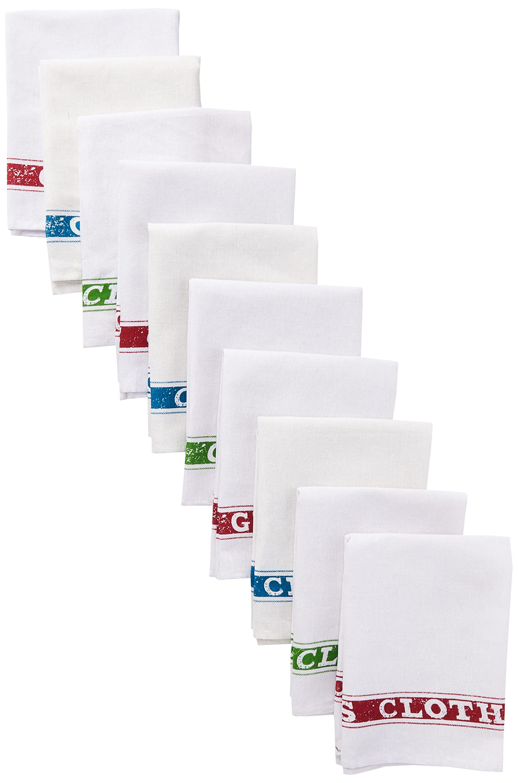 Ramon Hygiene 10 Printed Cotton Glass Cloth Tea Towels, Super Absorbent, Streak-Free Polish Glassware, 51x76cm