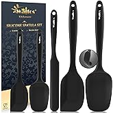 Walfos Silicone Spatula Set of 5 - (600°F) High Heat Resistant Kitchen Scraper Spatulas, One-Pieces Seamless Design, Perfect 
