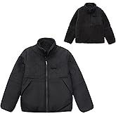 Rokka&Rolla Boys' 2-in-1 Reversible Water-Resistant Teddy Sherpa Puffer Jacket