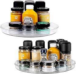vacane 2 Pack Clear Lazy Susan Organizer Turntable