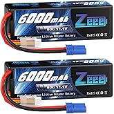 Zeee 3S Lipo Battery 6000mAh 11.1V 80C Hard Case RC Battery with EC5 Connector for RC Car Truck RC Tank Boat Racing Models (2