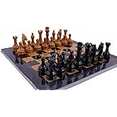 Radicaln Marble Chess Set 15" Inches Black and Golden Handmade Luxury Board Games for Adults, Ideal Marble Chess Board Game S