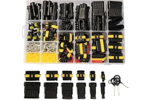 Amliber 798Pcs 50 Kits Waterproof Automotive Electrical Connector Terminals 1/2/3/4/5/6 Male&Female Pin Automotive Wire Connectors Kit for Car Motorcycle Marine 22-16 AWG