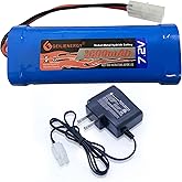 GEILIENERGY 7.2V RC Battery Pack(1 Pack) 3800mAh High Capacity 6-Cell NiMH Flat Battery Pack w/Standard Tamiya Connector+7.2V
