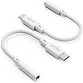 LERTOSEN 2 Pack USB C to 3.5mm Headphone Jack Adapter – HiFi Audio Dongle, Type C to Aux Female Cable Cord Compatible with iP