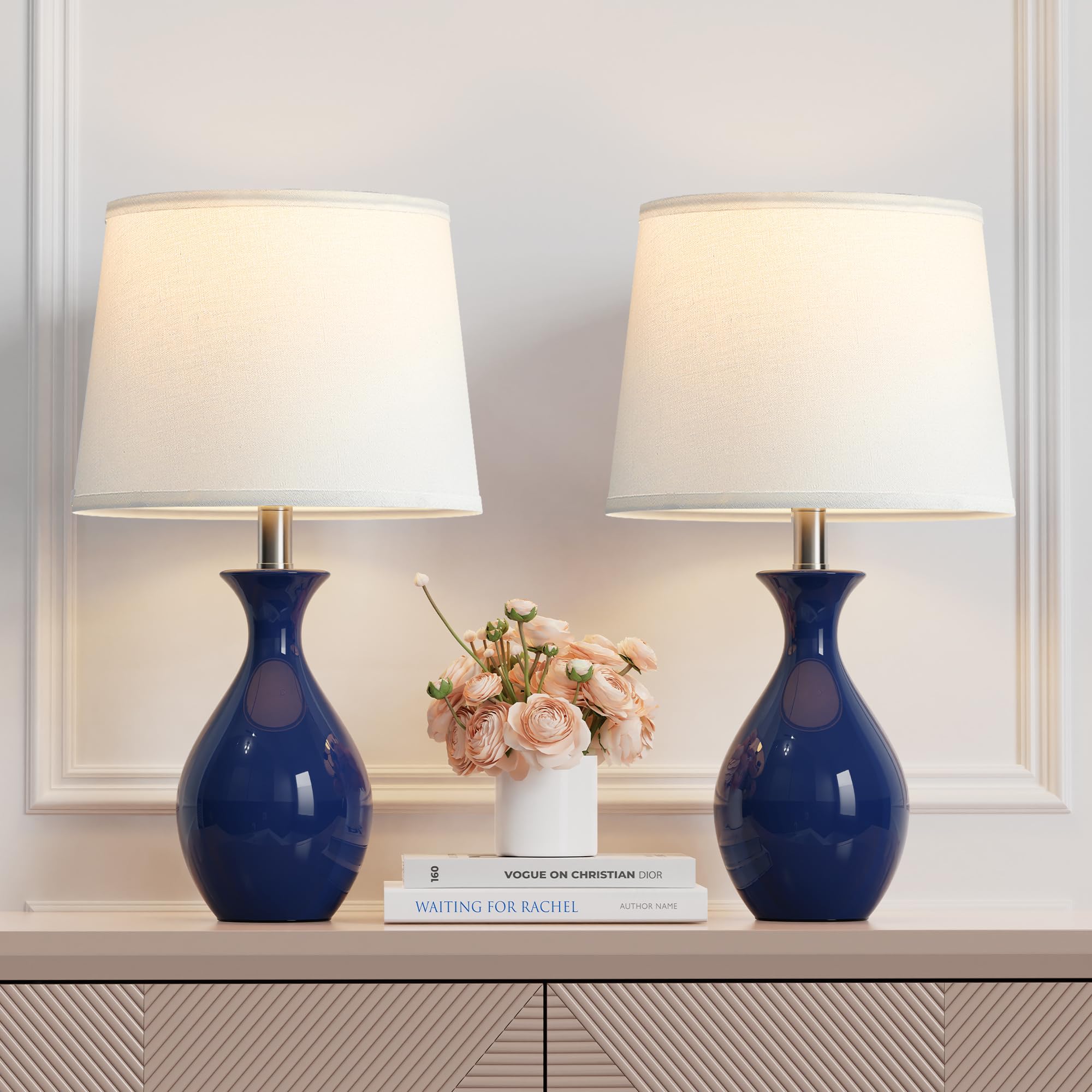 PARTPHONER Table Lamp Set of 2, Modern Ceramic