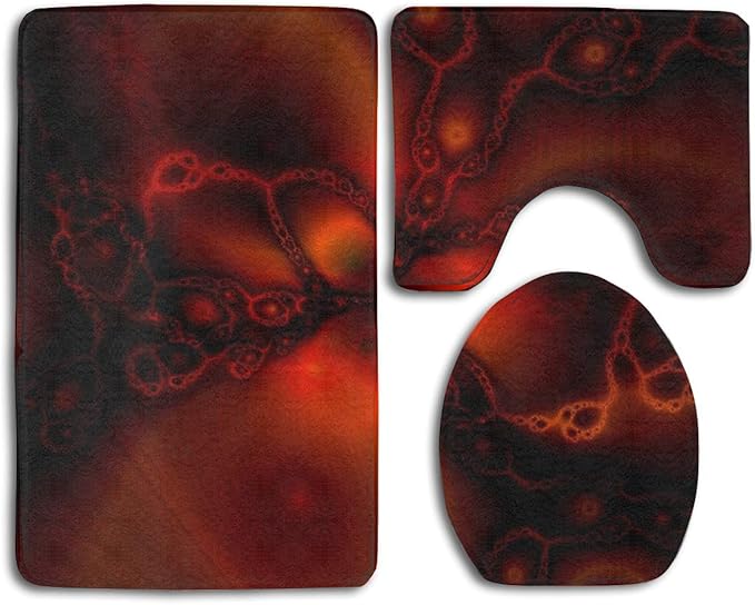 ONGH Bath Mats Classic Horror Blood Splatter Black Red3 Piece Memory
