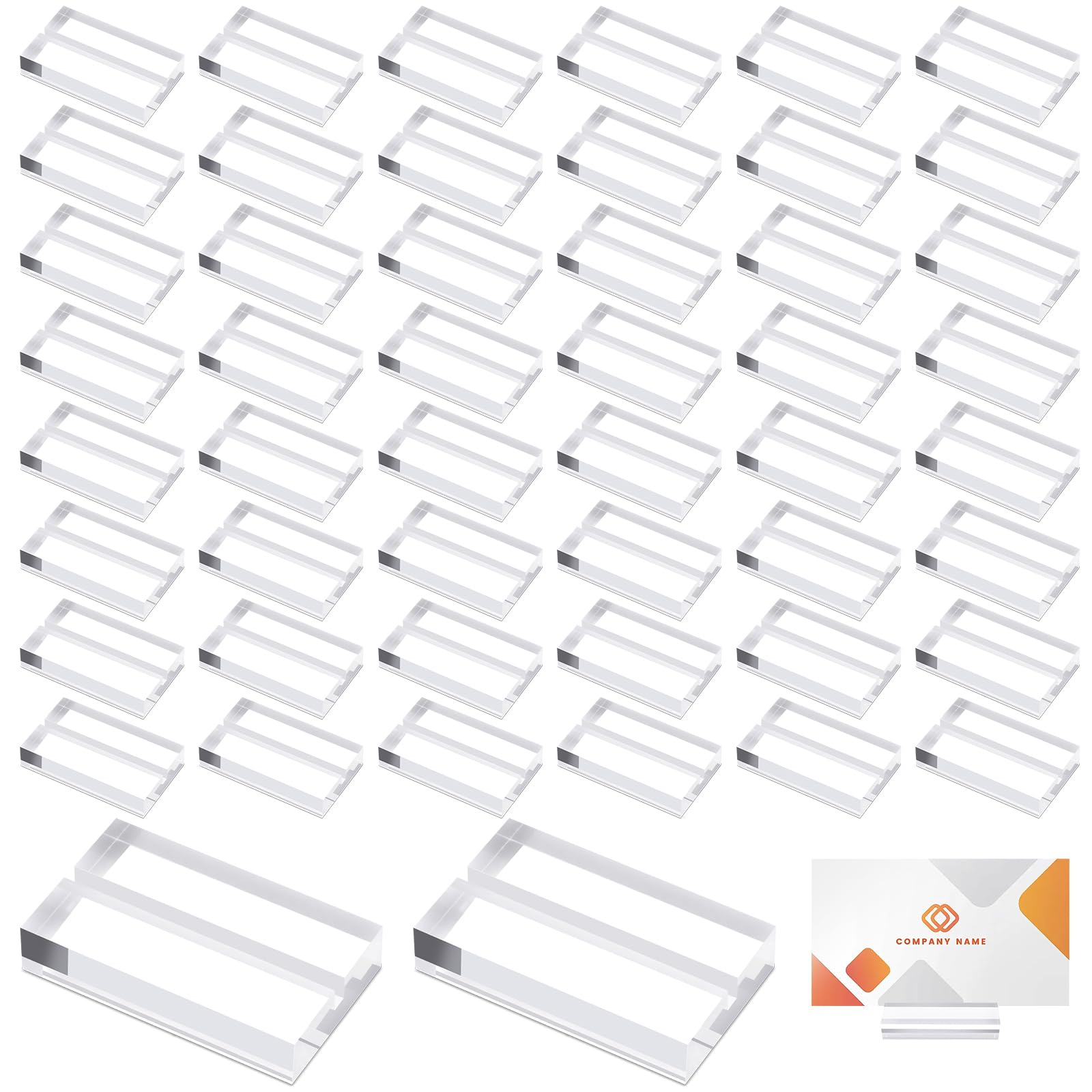 Photo 1 of mekueeex 50 Pcs Acrylic Place Card Holder, Card Display Stand Table Number Holders for Table Wedding Menu Office Meeting
