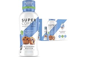 Super Coffee, Plant Based Keto Protein Coffee (0g Added Sugar, 10g Pea Protein, 80 Calories) [Blueberry Muffin] 12 Fl Oz, 12 Pack | Iced Smart Coffee Drinks