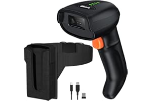 ALACRITY Bluetooth Wireless Barcode Scanner with Holster,Adjustable Length Barcode Reader Holster,1800mA*H Rechargeable Battery,3 Scanning Modes,Automatic Scanning Available