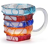 VNROSE Painted Book Mug - 3D Book Coffee Mug,Novelty Coffee Mug,Personalized Gift for Book Lovers, Birthday Gift For Women,Unbreakable Library Art Cup,Book Club Gifts(10oz)