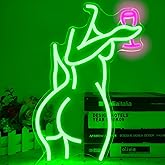 Ajoyferris Lady Back Neon Sign Dimmable LED sign Woman Neon Lights Sexy Lady Neon Signs for Bedroom Man Cave Bar Store Home Party Art Decor Gifts(16X11 inches,Green)