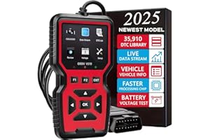 ONRETUL 2025 New OBD2 Scanner Diagnostic Tool - Check Engine Light Code Reader with Reset, Battery Voltage Tester, Modes 6 & 8, Suitable for All OBD II Protocol Car & Truck Since 1996
