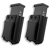 2 Pack Universal Magazine Holster IWB/OWB Mag Carrier for Glock CZ S&W H&K SIG P365,for 9mm/.40 Double Stack Ambidextrous Kydex Magazine Holder