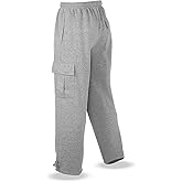 Bellnorth Men's Fleece Cargo Sweatpants Running Casual Jogger M-5XL Big and Tall Size