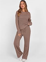 ANRABESS Womens 2 Piece Outfits Crochet Sheer Knit