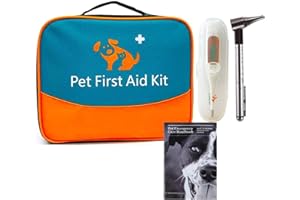 MINDPET-MED Pet First Aid Kit for Dog, Cat, Rabbit and Other Animal,with Thermometer, Syringe, Otoscope, Perfect for Home Care and Outdoor Travel Emergencies