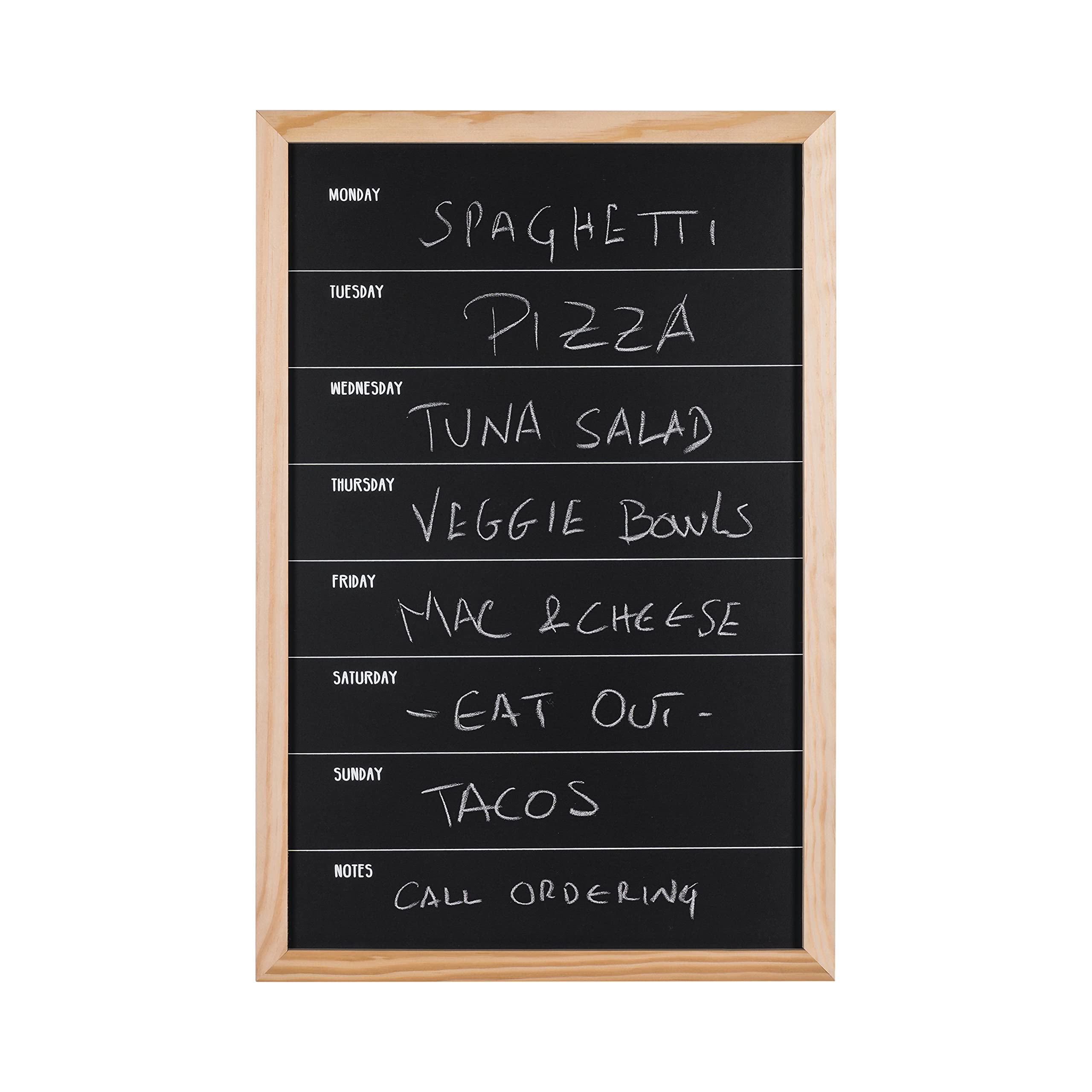 Bi-Office - Chalkboard Week Planner, 400 x 600 mm, Pine Frame