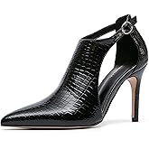 NEWBELLA Women's Closed Instep Hollow Pumps - Pointed Toe Heeled Sandals with Stiletto Heel, Versatile Casual High Heels for Everyday Wear & Commute