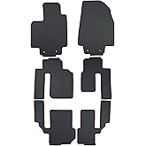Custom-fit for 2008-2015 Mazda CX-9/ CX9 Floor Mats 3-Row All-Weather Rubber Floor Liners Heavy Duty Set (Black)