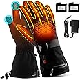 ABXMAS Heated Gloves for Men Women,7.4V 3200 mAh Electric Battery Heated Ski Gloves 3 Heating Level,Waterproof Touchscreen Heating Gloves for Outdoor Work Cycling Snowboarding Motorcycle