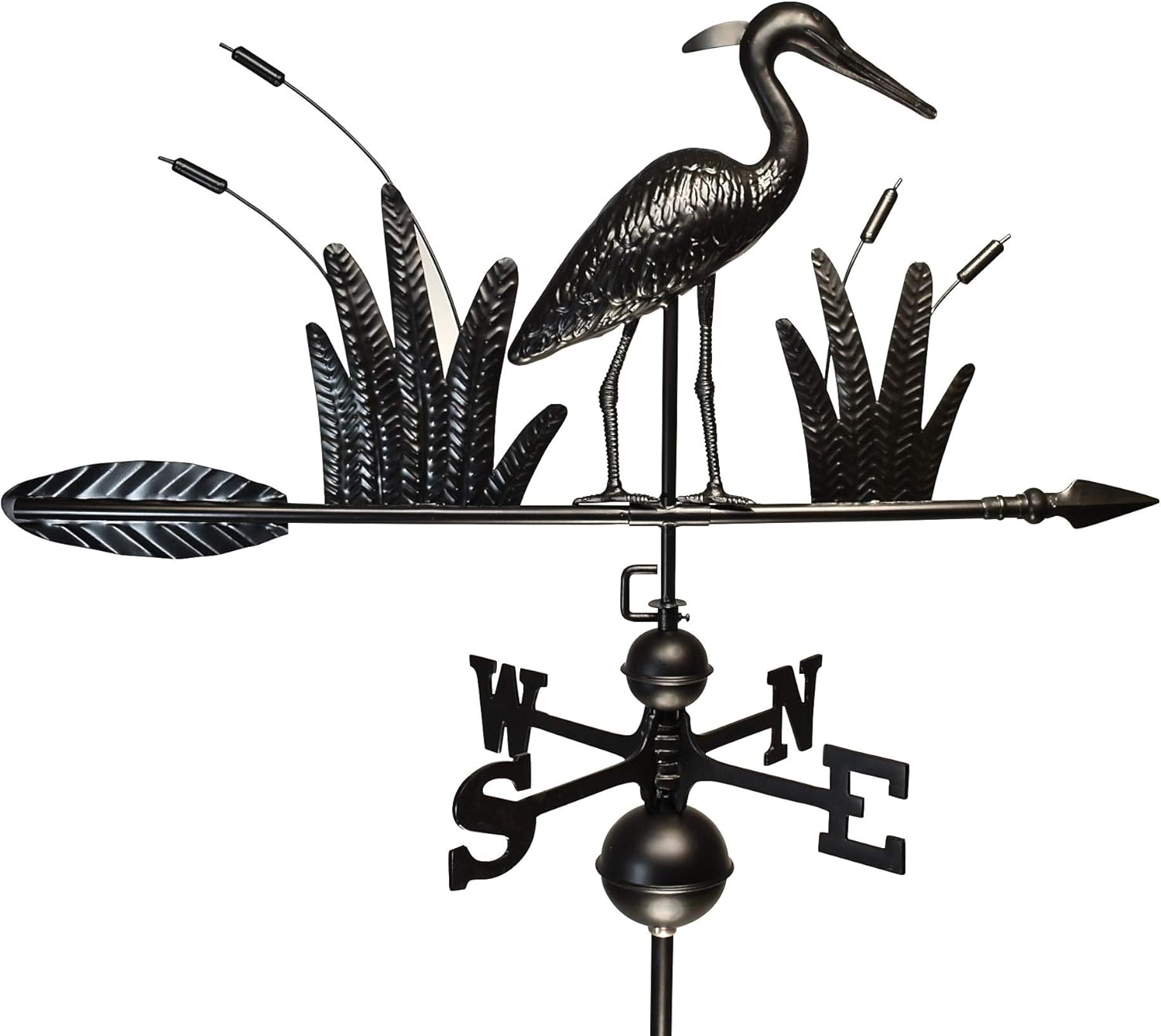 Weathervanes - Dalvento 218B Standing Heron Weathervane, Black