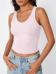 Trendy Queen Womens Tank Tops Double Lined Crop
