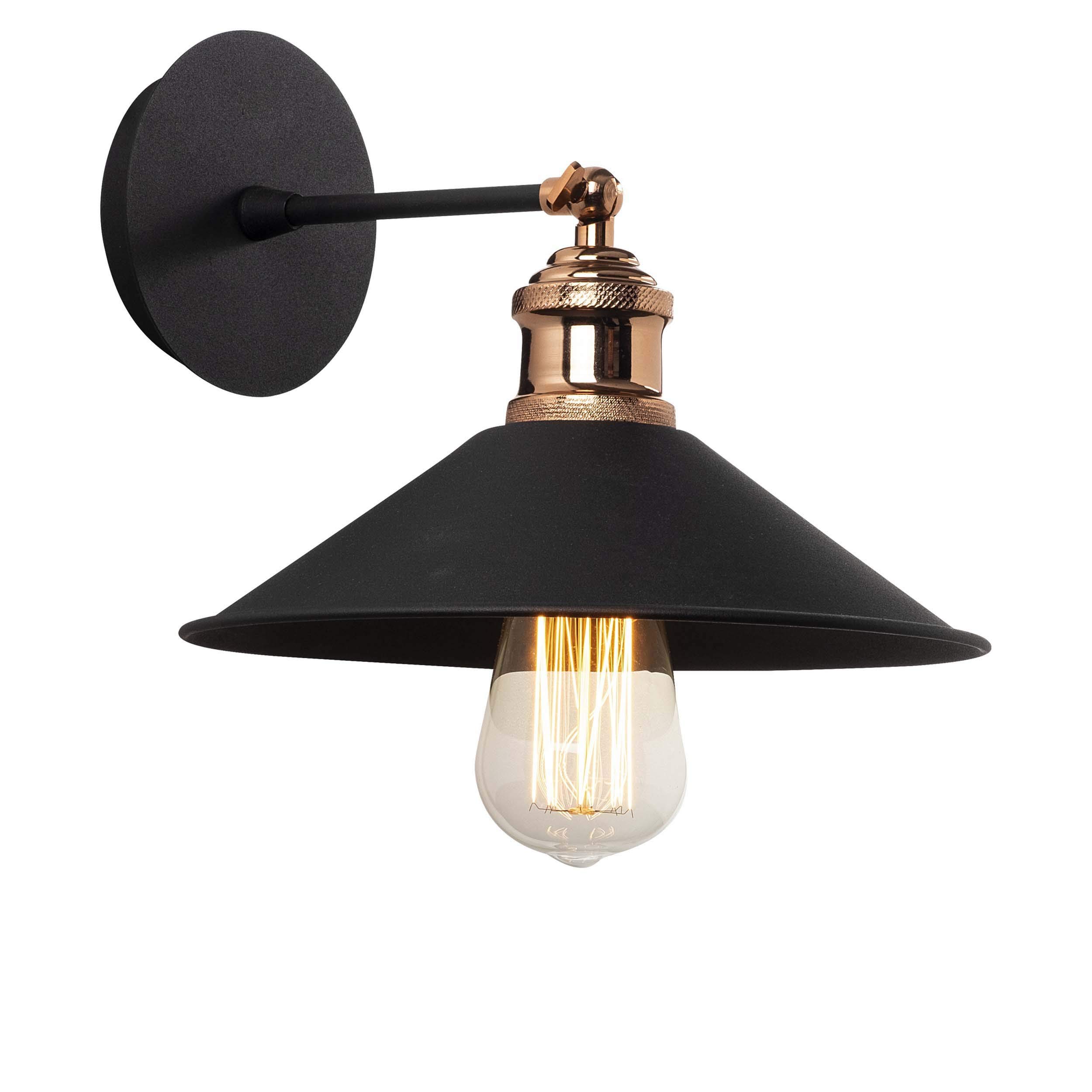 Homemania Wall Lamp, Metal, Black, Copper