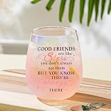 Yalucky Good Friend Iridescent Wine Glass Gift Set with Key Chain Box view 9
