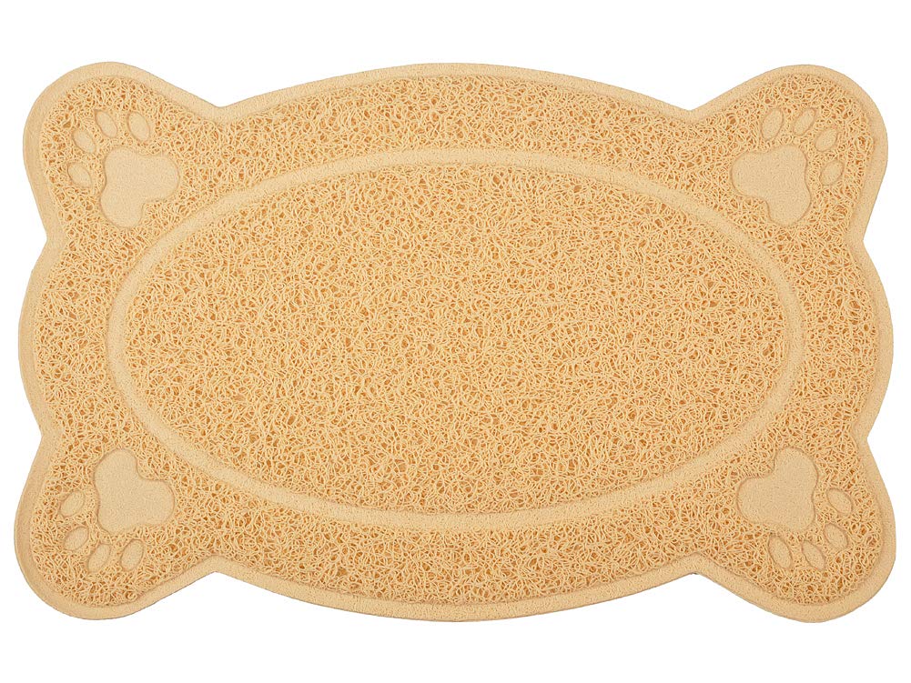 DM Cat Litter Box Debris Catcher Mat,Kitty Scatter Control Rug,40x26 cm,5 Colours Available (Creamy)