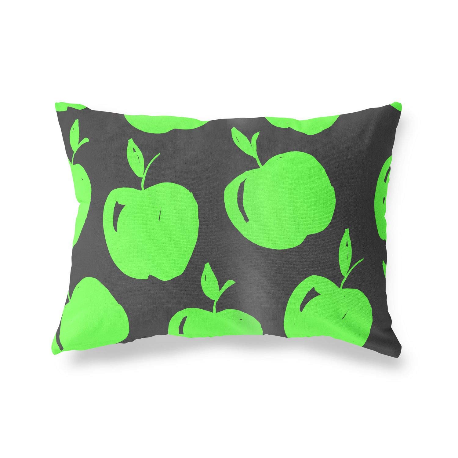 Bonamaison Decorative Cushion Cover Neon Green & Fume, Throw Pillow Covers, Home Decorative Pillowcases for Livingroom, Sofa, Bedroom, Size: 35x50 Cm - Designed and Manufactured in Turkey