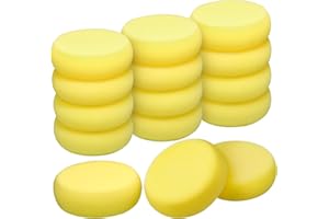 YNCOTTE 15Pcs Pottery Sponges，Small Sponges Painting Sponge Tack Sponges Soft Round Sponge for Pottery, Clay, Ceramic, Face Painting, Art, Cleaning, Household Use and More（2.95 Inch）
