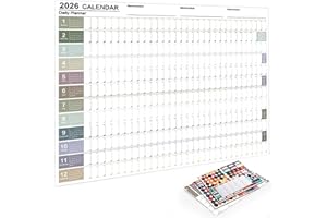 2026 Yearly Wall Hanging Calendar Office Home Dated Planner 74x52.5cm Full Year View Paper Advent Planner