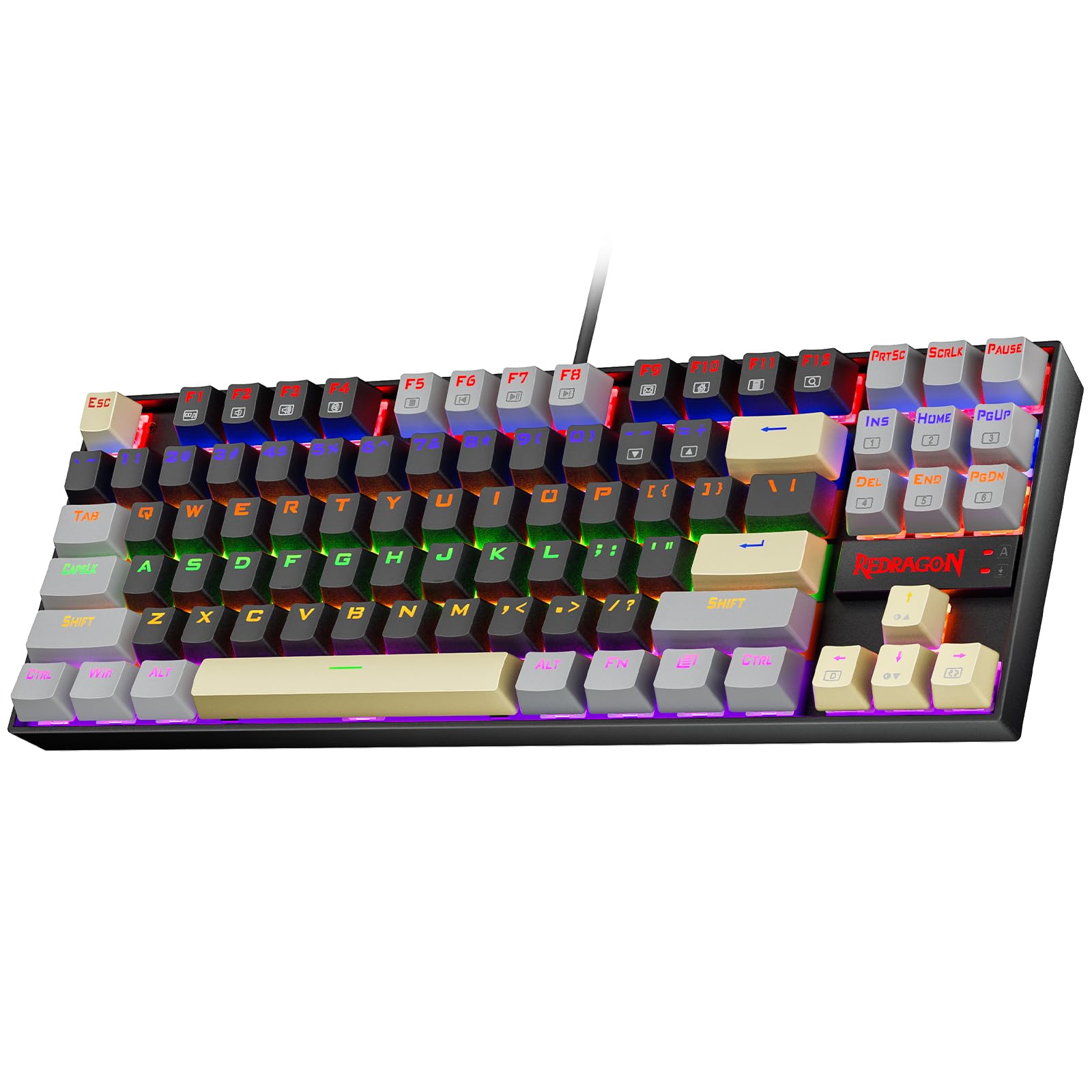 Photo 1 of Redragon K552 Mechanical Gaming Keyboard, 87-Key Compact, LED Gaming Keyboard with Red Switches, Anti-Ghosting, Metal Frame for PC Gaming & Typing, Beginner-Friendly (Eclipse Gilded)
