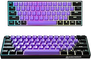 Kraken Keyboards Pro 60 Percent Keyboard 60% Gaming Keyboard Mechanical - Black & Purple - HOT SWAPPABLE - for Gaming On PC, 
