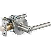 Amazon Basics Contemporary Madison Door Lever - Privacy- Satin Nickel, 1-Pack