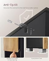 VASAGLE Tall Bathroom Cabinet Slim Storage 30x30x170 cm Ink Black view 6