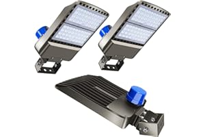 BIRITALO 200W LED Parking Lot Light Outdoor,28000LM Bright Dusk to Dawn Floodlights Trunnion Yoke Wall Mount 5500K IP65 Waterproof Commercial Shoebox Barn Security Yard,Garage,Street Light 3 Pack