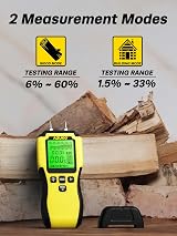 AZUNO Moisture Meter 8-Mode Pin Type Backlit LCD Audible Alert Wood Building view 3