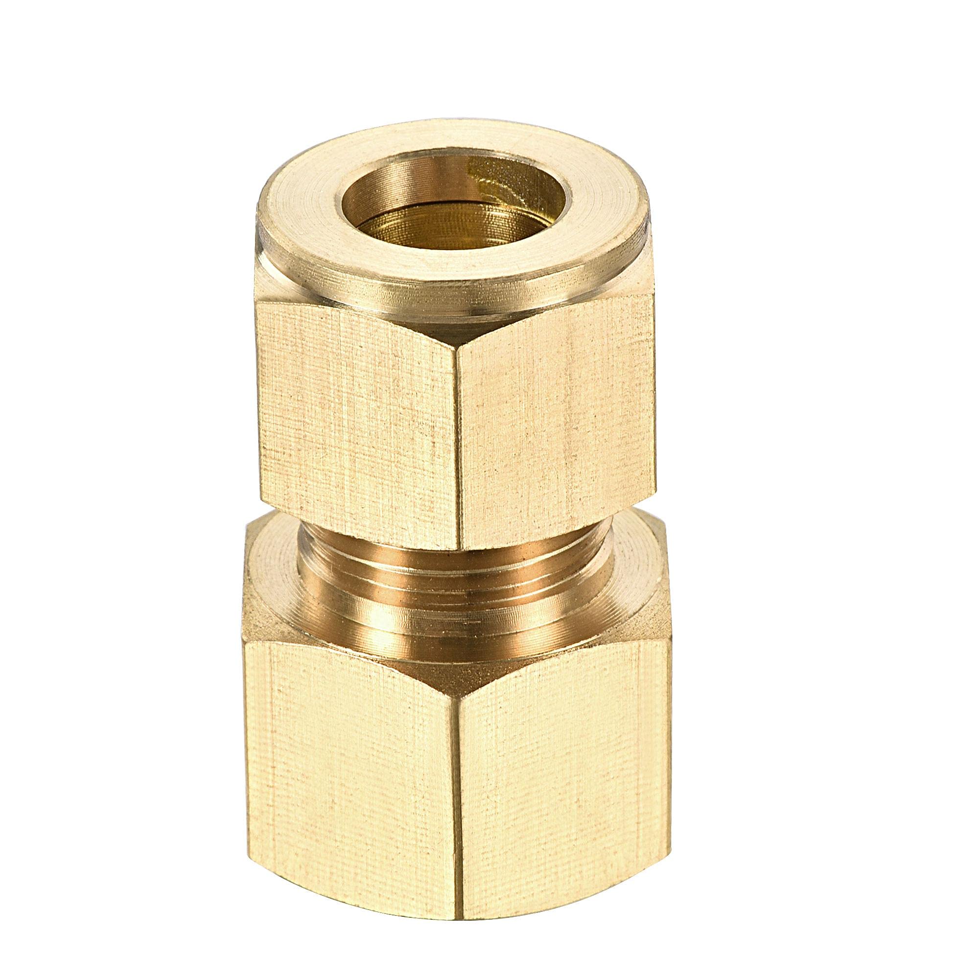 sourcing map Compression Tube Fitting G1/2 Female Thread x 12mm Tube OD Straight Coupling Adapter Brass