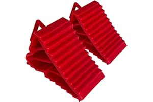 AFA TOOLING APPROVED FOR AUTOMOTIVE Wheel Chocks for Cars, RVs, Trucks, Trailers, and Vehicles G.V.W. up to 2T, 2 Pack - Anti Slip Bottom Tire Chock for All Weather Use - RV, Travel Trailer, Pop Up Camper Accessory