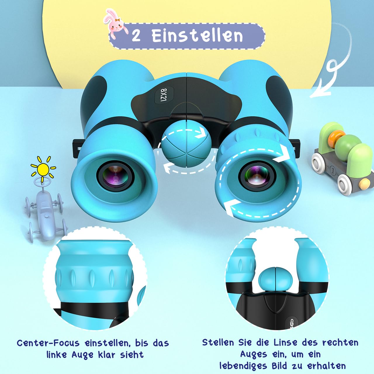 Fernglas Kinder 8X21 mit Vogelbeobachtungs-Buch, Mini Fernglas Kinder Spielzeug ab 3-12 Jahre, Outdoor Spielzeug Fernrohr Einschulung Geschenk für Junge - Konzert, Fußballspiel‌, Wandern 5