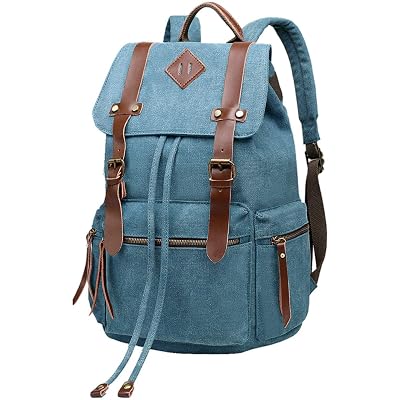 beautywill vintage canvas backpack rucksack unisex for school travel hiking Casual 17 inch Laptop Daypacks Schoolbag College Bookbag Camping Bag Coffee : Electronics With an unmistaken vintage style and a capacity that allows for luxury travelling with all your favorite items Waxed Canvas School Backpack Large