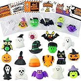 24Pack Halloween Mochi Squishy Toys,Halloween Party Favors, Halloween Classroom Gifts,Bulk Spooky Squishies Toys, Goodie Bag Basket Fillers,Halloween Treats Non Candy for Kids