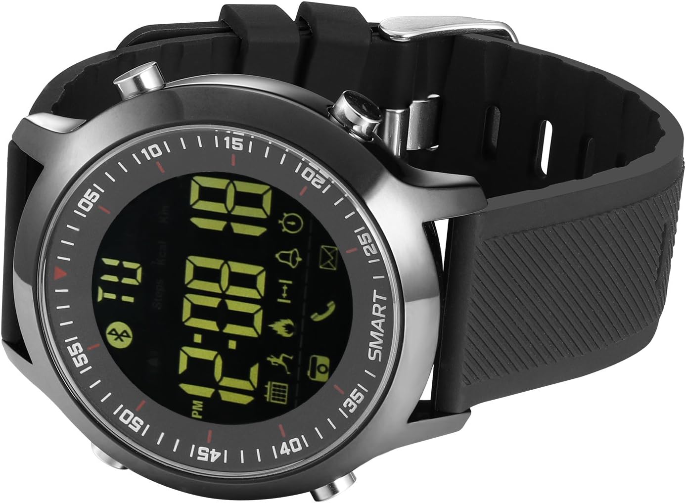 KXCD smart watch, Activity Tracker Watch for iPhone Android Smartphone (Silicone black)