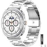 Olytop Metal Bands for Galaxy Watch 8 Classic Band 46mm/Samung Galaxy Watch 8 40mm/44mm 2025, One Click No Gap Business Stainless Steel Wristband Replacement Strap for Men Women